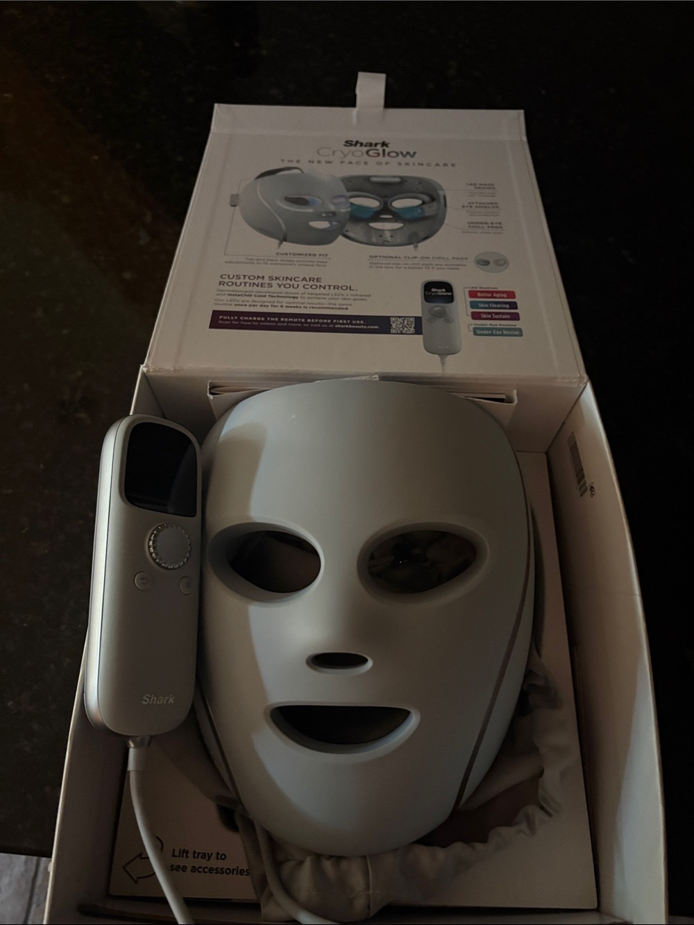 Shark Cyroglow LED Facial Mask in Light Gray